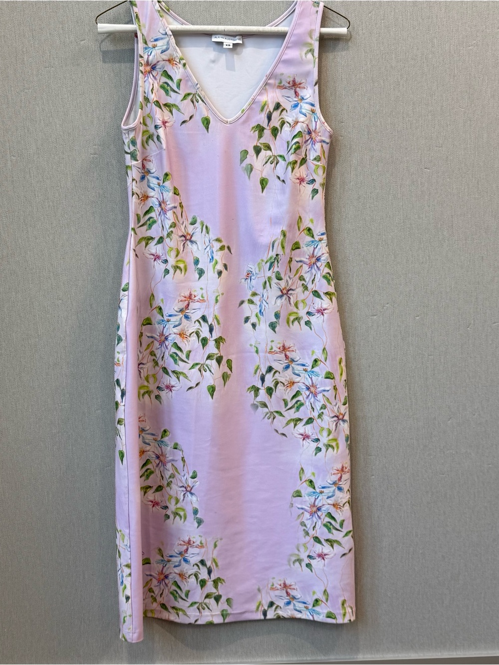 Ala von Auersperg Floral Midi Dress Pink Sleeveless XS Stretch